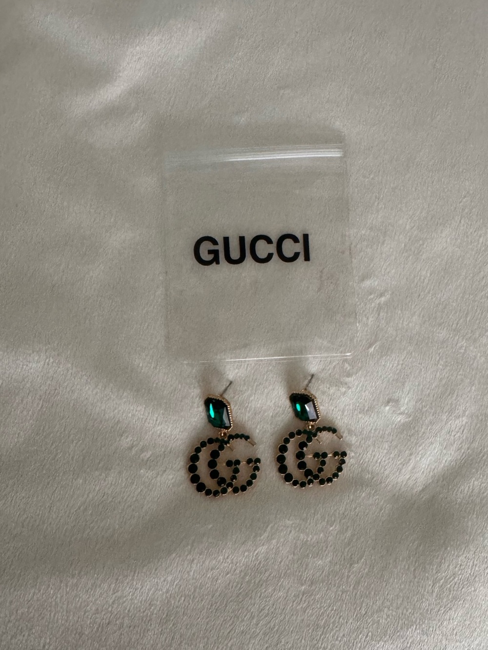 Emerald GG Drop Earrings - Picture 9 of 10
